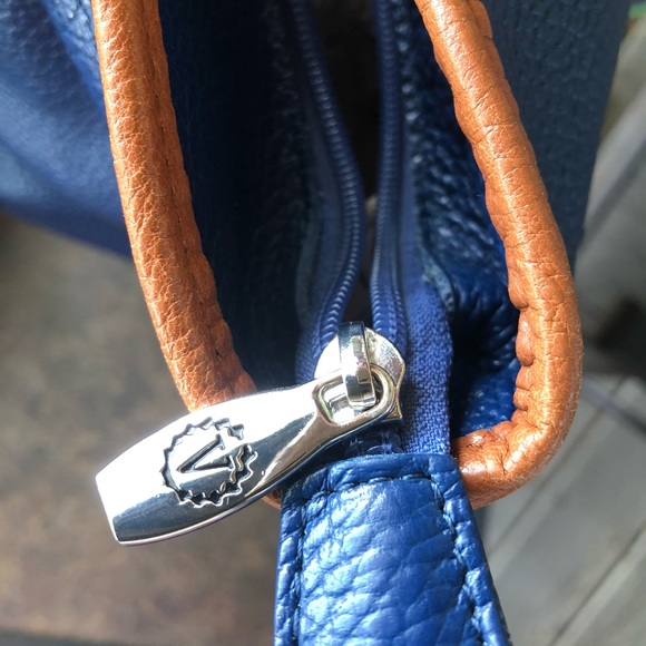 Like New Leather Valentina - Blue and Tan - Made in Italy - Picture 9 of 10